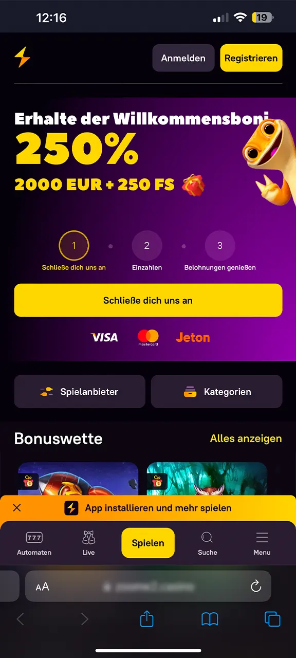 Öffnen Sie die offizielle Website von Zoome Casino.