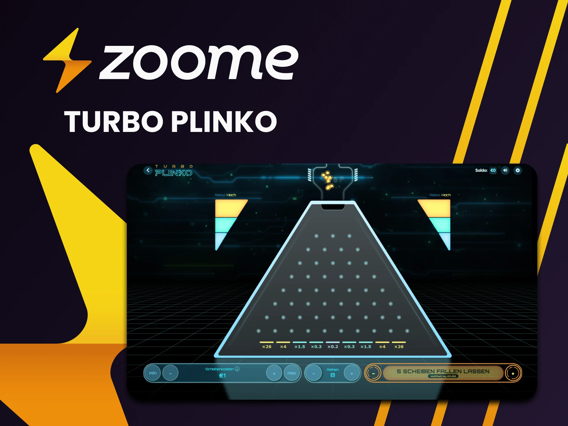 Für Casinospiele von Zoome wählen Sie Turbo Plinko.