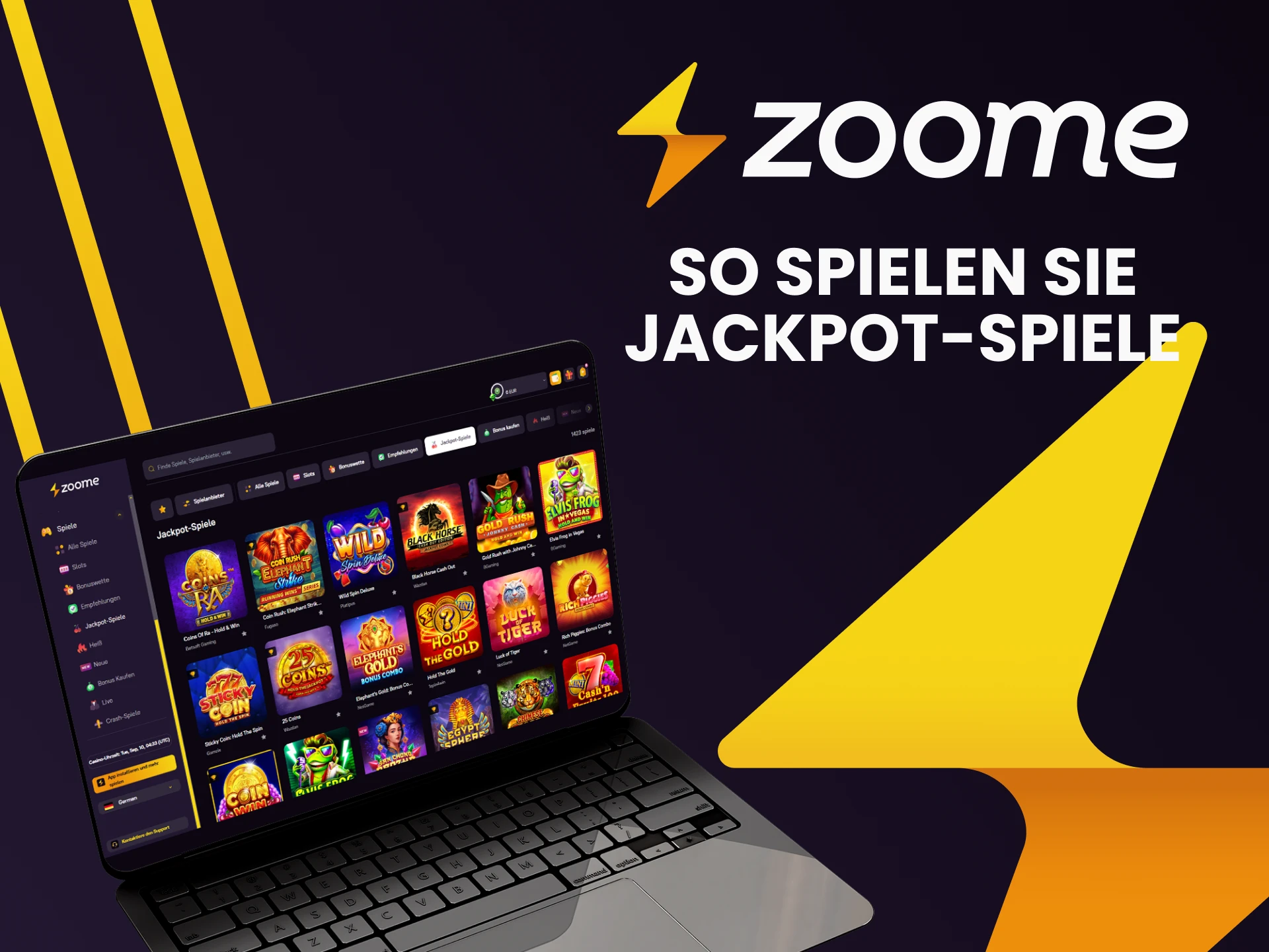 Wir erklären Ihnen, wie Sie auf der Zoome-Website mit dem Jackpot-Spielen beginnen.