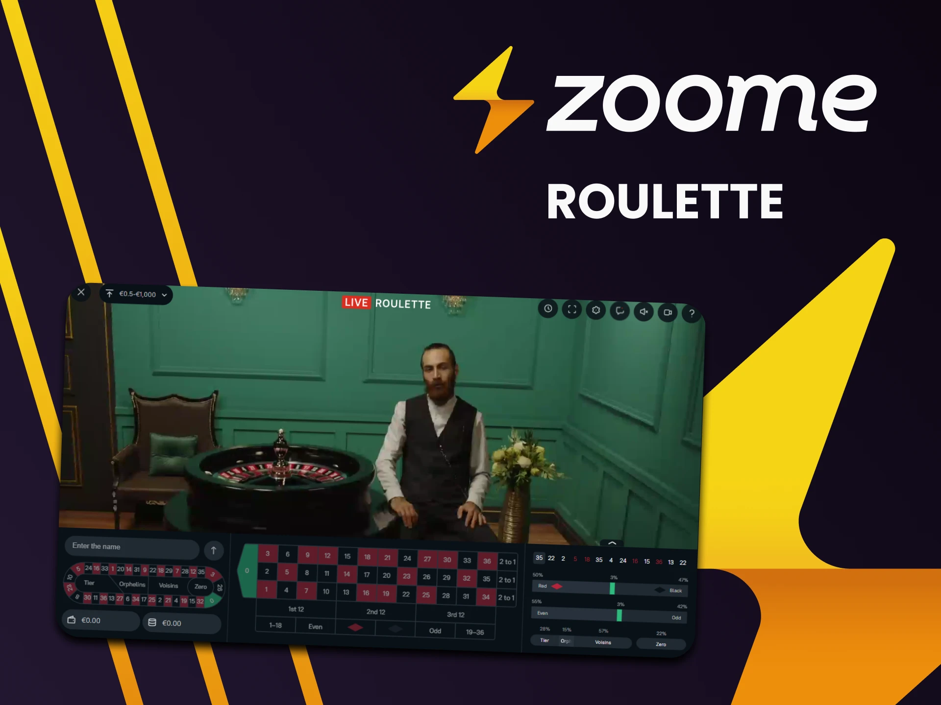 Spielen Sie Roulette im Live-Casino-Bereich von Zoome.