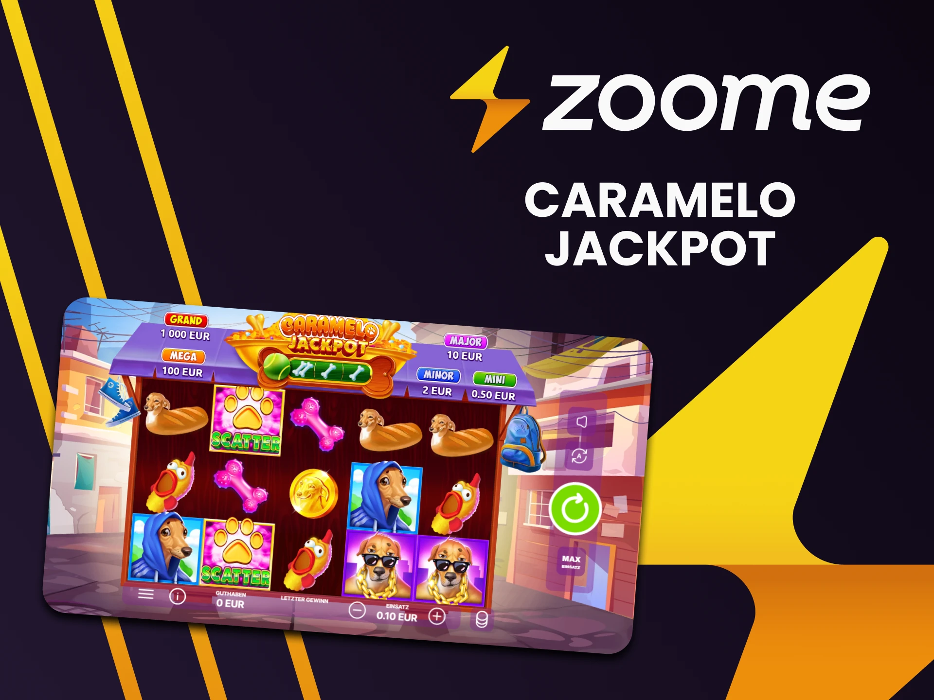 Wählen Sie Caramelo Jackpot in Slots von Zoome.