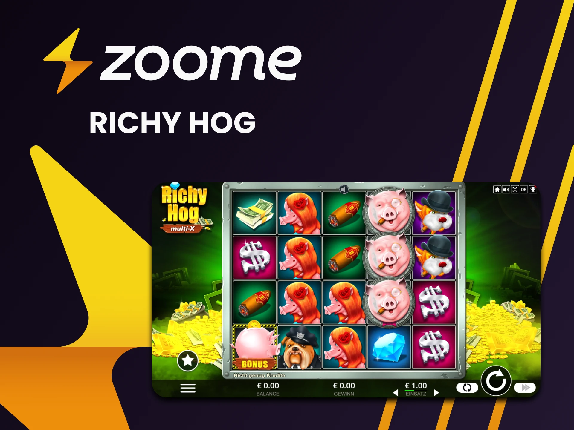 Spielen Sie Richy Hog im Slots-Bereich auf Zoome.