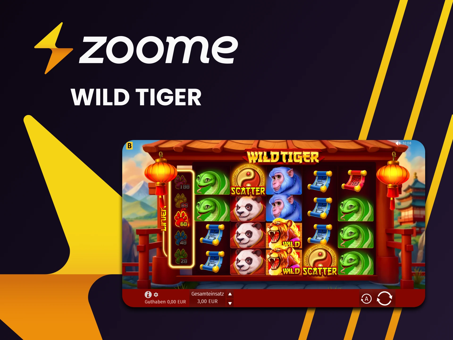 Um Slots auf Zoome zu spielen, wählen Sie Wild Tiger.