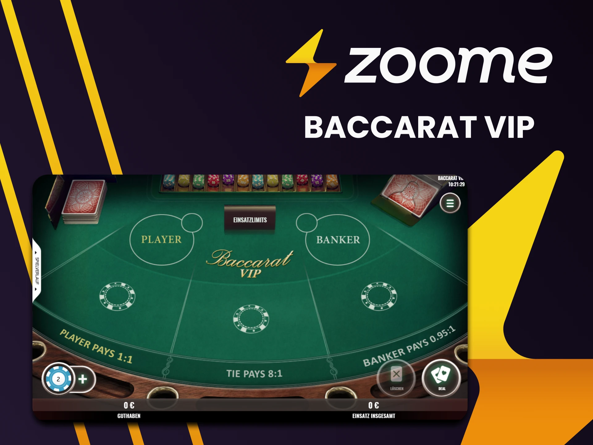 Baccarat VIP ist ideal zum Spielen auf Zoome.