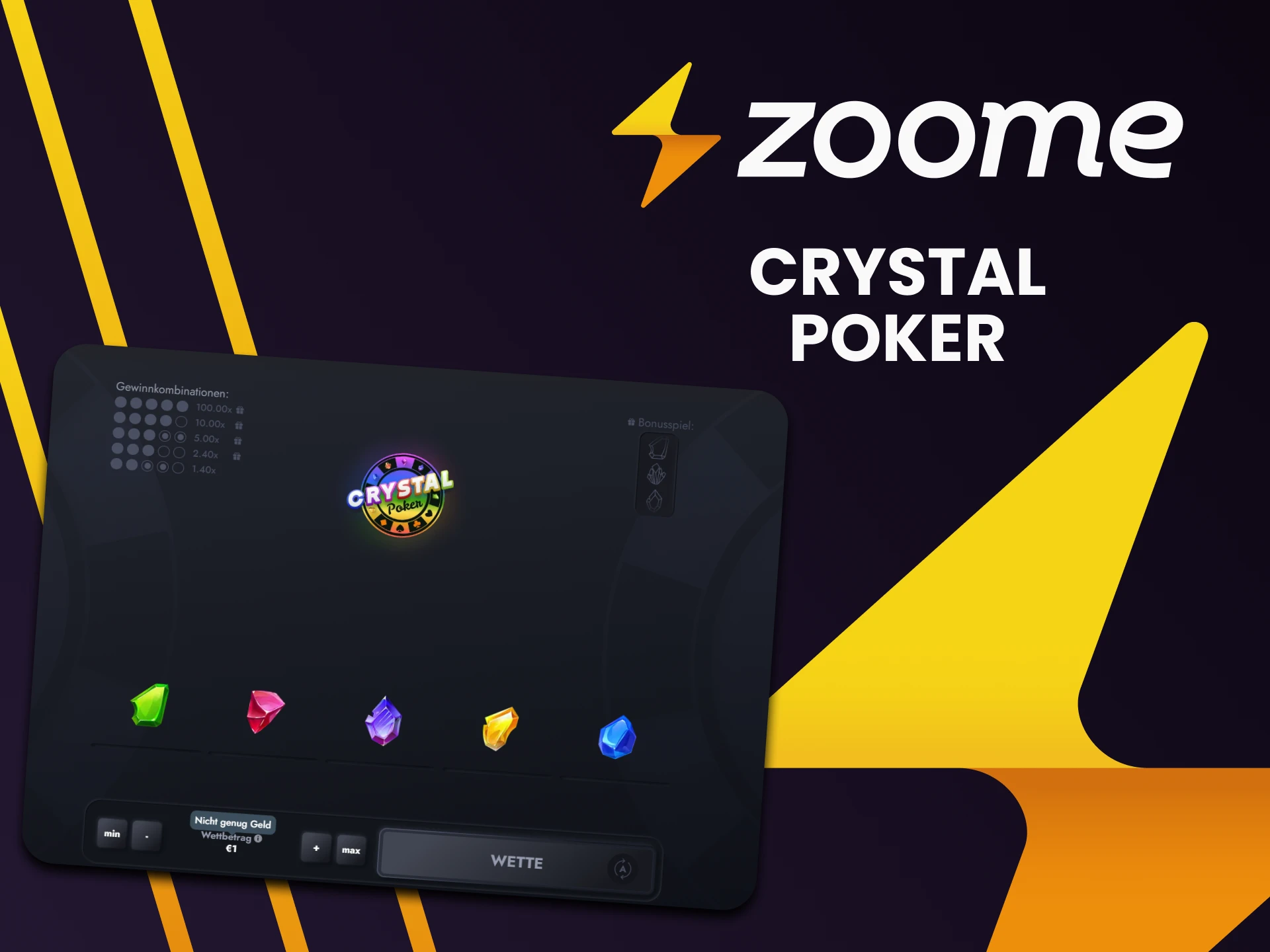 Wählen Sie für Spiele im Zoome Casino Crystal Poker.