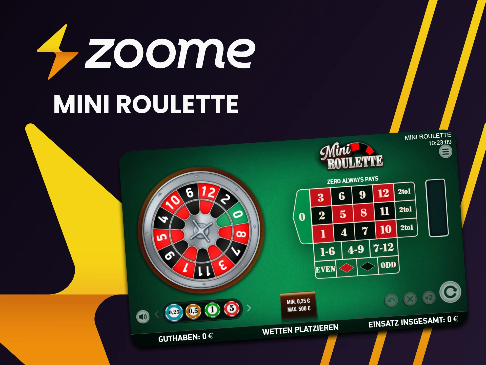 Mini Roulette ist ideal zum Spielen auf Zoome.