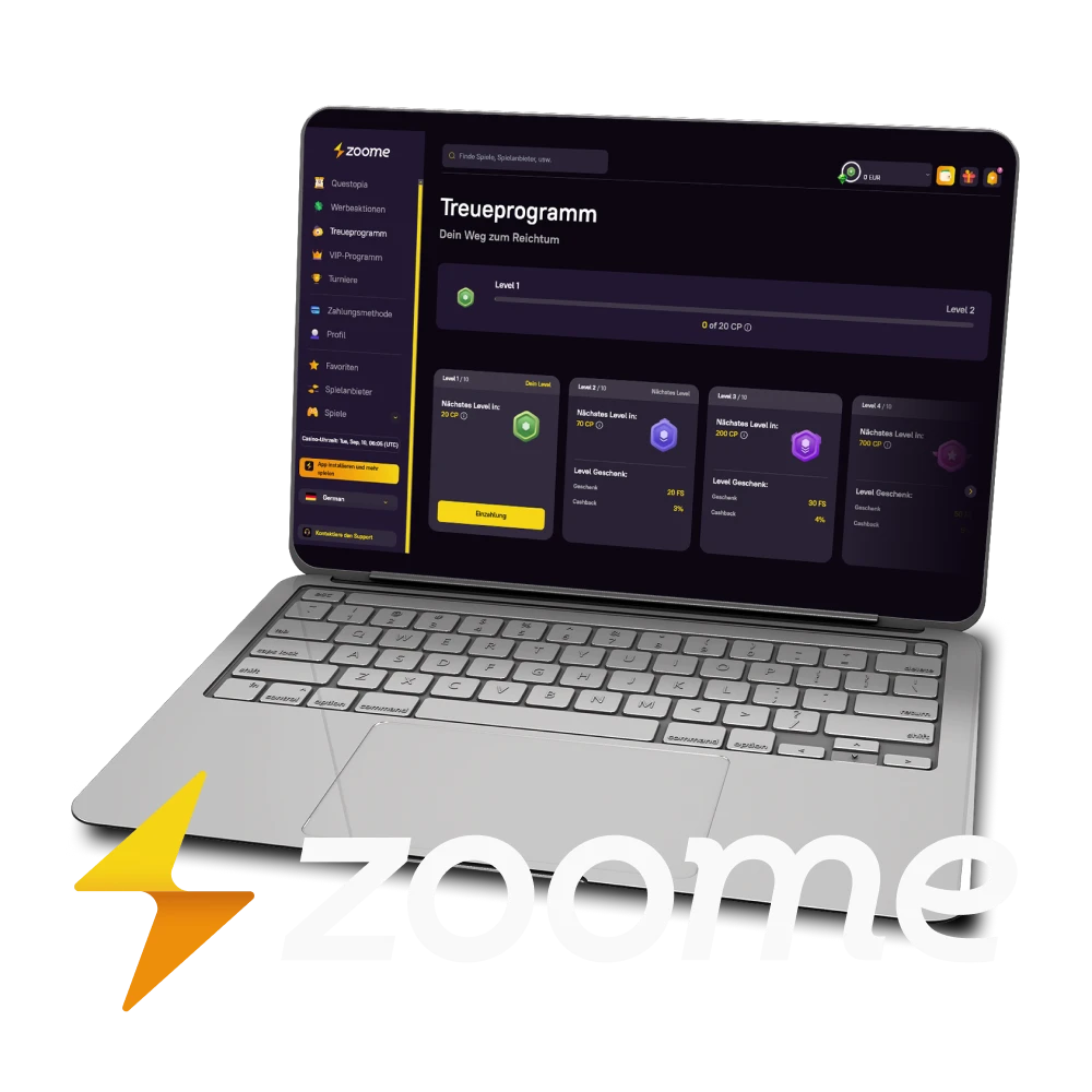 Wir informieren Sie über das Treueprogramm der Zoome-Website.