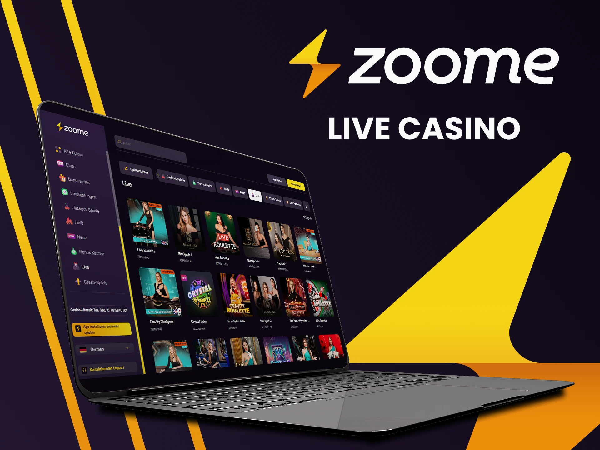 Besuchen Sie das Live-Casino auf Zoome.